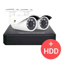 Комплект відеоспостереження Partizan PRO AHD-42 2xCAM + 1xDVR + HDD