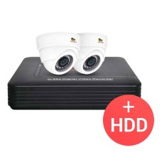 Комплект відеоспостереження Partizan AHD-13 2xCAM + 1xDVR + HDD