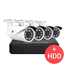 Комплект відеоспостереження Partizan PRO AHD-35 4xCAM + 1xDVR + HDD