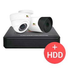 Комплект відеоспостереження Partizan AHD-15 2xCAM + 1xDVR + HDD