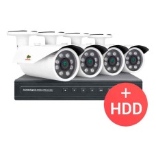 Комплект IP-відеоспостереження Partizan PRO IP-15 4xCAM + 1xNVR + HDD