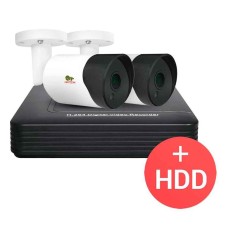 Комплект відеоспостереження Partizan AHD-23 2xCAM + 1xDVR + HDD